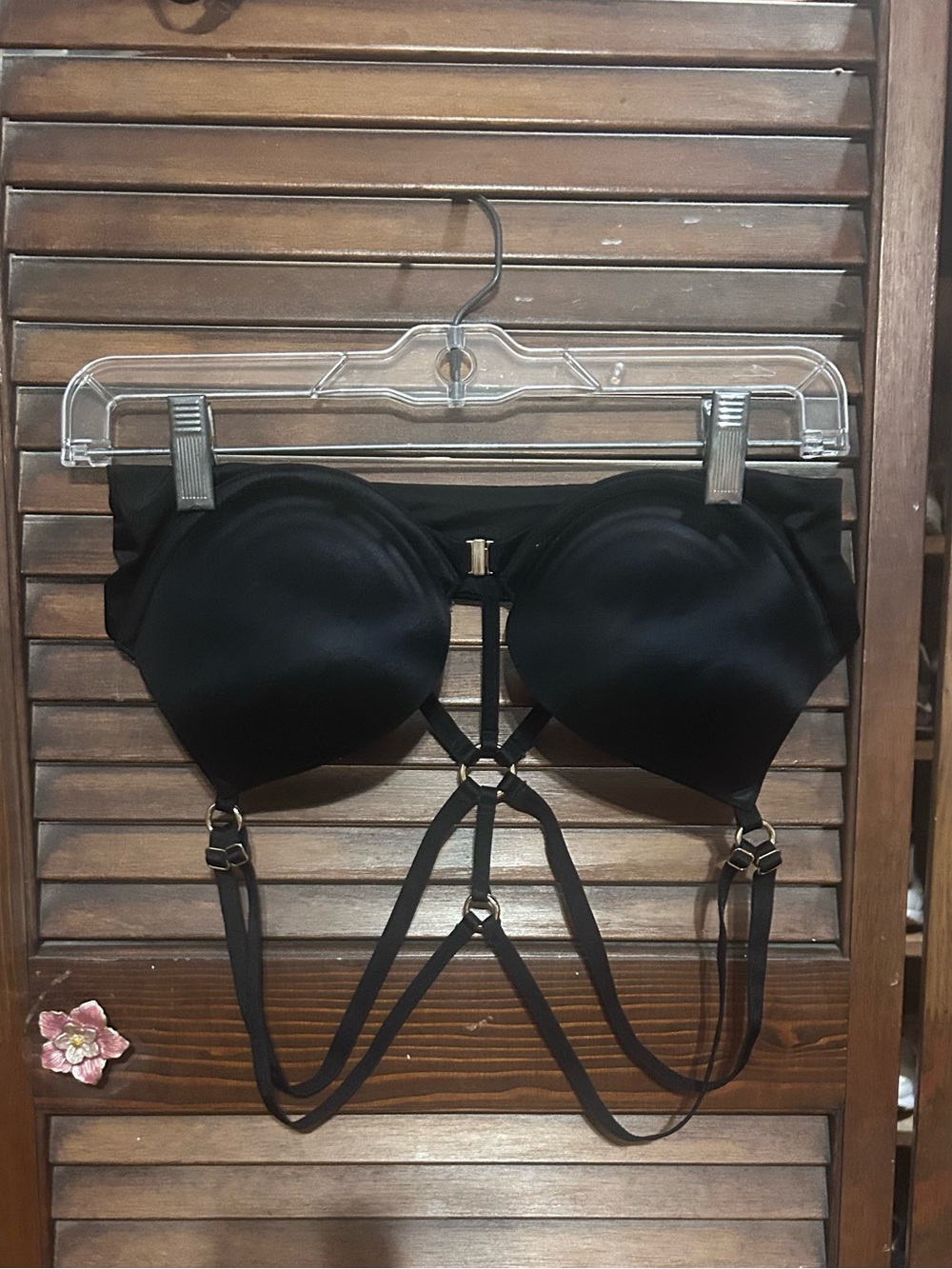 Victoria's Secret Black Strappy Harness Push-Up Bra size 36B